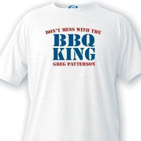 Personalized BBQ King Guys White T-Shirts