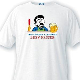 Personalized Brewmaster Guys White T-Shirts