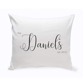 Personalized Family Last Name Modern Farmhouse Throw Pillow