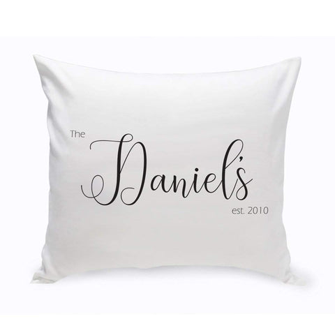 Personalized Family Last Name Modern Farmhouse Throw Pillow