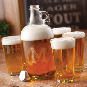 Personalized Growler - Beer - Growler Set - 4 Pint Glasses