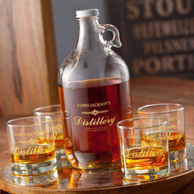 Personalized Whiskey Growler Set