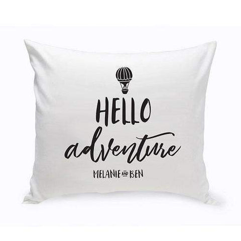 Personalized Hello Adventure Throw Pillow