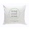 Personalized Home Sweet Home Throw Pillow - Green Wreath