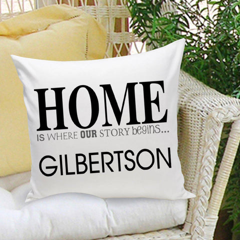 Personalized Couples Throw Pillows - Story Begins