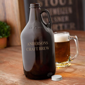 Personalized Growler - Beer - Amber Glass - 64 oz.