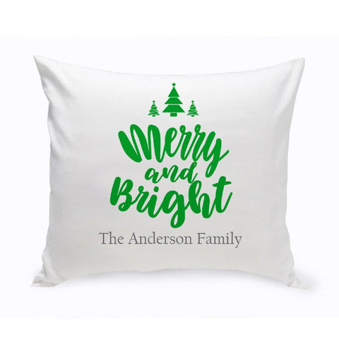 Personalized Merry & Bright Throw Pillow