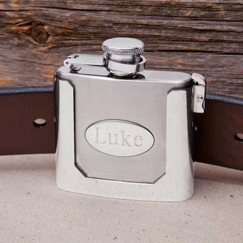 Personalized Belt Buckle Flask