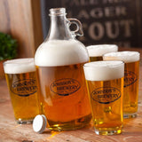 Personalized Growler - 4 Pint Glasses - Growler Set - 64 oz.