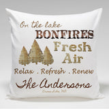 Personalized Cabin Throw Pillow