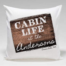 Personalized Cabin Throw Pillow