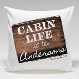 Personalized Cabin Throw Pillow