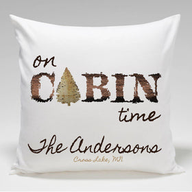 Personalized Cabin Throw Pillow