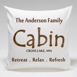 Personalized Cabin Throw Pillow