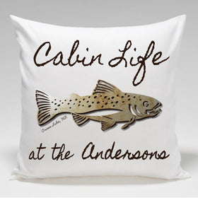 Personalized Cabin Throw Pillow