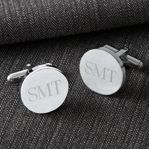 Personalized Cufflinks - Classic - Round - Monogram