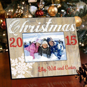 Personalized Rustic Holiday Picture Frame - All