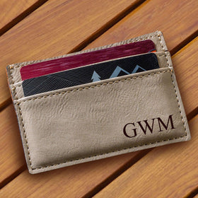 Personalized Tan Money Clip & Wallet