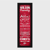 Personalized NFL Family Cheer Print & Frame - All NFL Team Available