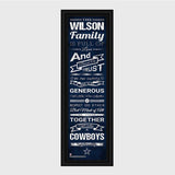 Personalized NFL Family Cheer Print & Frame - All NFL Team Available