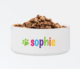 Personalized Classic Large Dog Bowl - Colorful