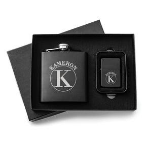 Personalized Flasks - Personalized Lighters - Gift Set