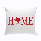 Personalized Home State Throw Pillow