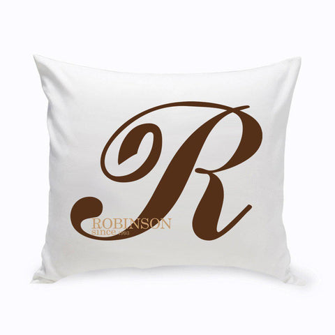 Personalized Family Initial Throw Pillow