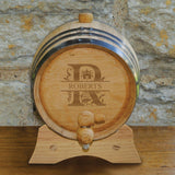 Personalized Whiskey Barrel - Monogrammed Oak Barrel - 2 Liter