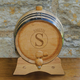 Personalized Whiskey Barrel - Monogrammed Oak Barrel - 2 Liter