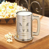 Personalized Beer Mugs - Gunmetal - Monogram - 16 oz.