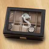 Personalized Watch Box - Leather - Black - Monogrammed