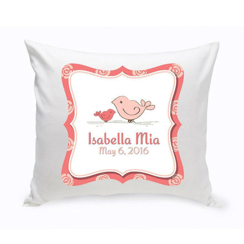 Personalized Baby Nursery Throw Pillow - Birdies