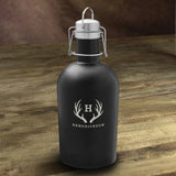 Personalized Growler - Beer - Stainless Steel - Black - 64 oz.