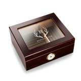 Personalized Humidor - Glass Top - Mahogany