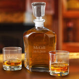 Personalized Decanter Set with 2 Low ball Glasses