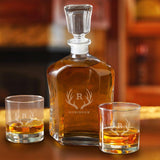 Personalized Decanter Set with 2 Low ball Glasses