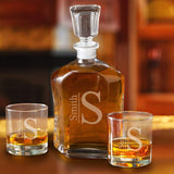 Personalized Decanter Set with 2 Low ball Glasses