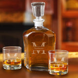 Personalized Decanter Set with 2 Low ball Glasses