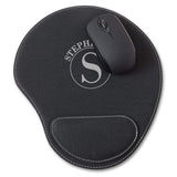 Black Faux Leather Personalized Mouse Pad