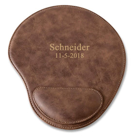 Rustic Faux Leather Personalized Mouse Pad