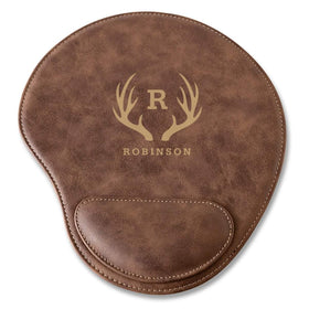 Rustic Faux Leather Personalized Mouse Pad