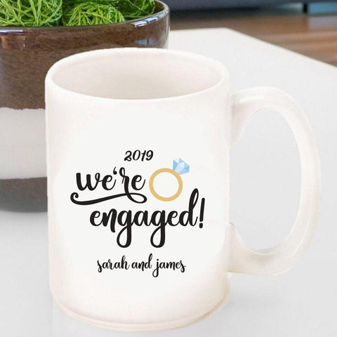 Personalized Coffee Mug- We're Engaged