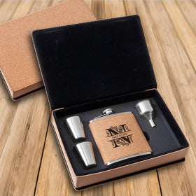 Personalized Cork Flask Gift Set