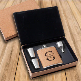 Personalized Cork Flask Gift Set
