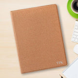 Monogrammed Cork Portfolio with Notepad