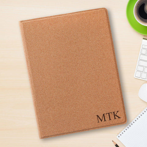 Personalized Portfolio with Notepad - Cork Padfolio