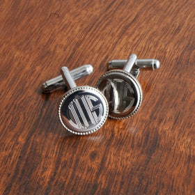 Personalized Cufflinks - Silver - Round - Groomsmen Gifts