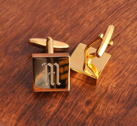 Personalized Cufflinks - Brass - High Polish - Monogram