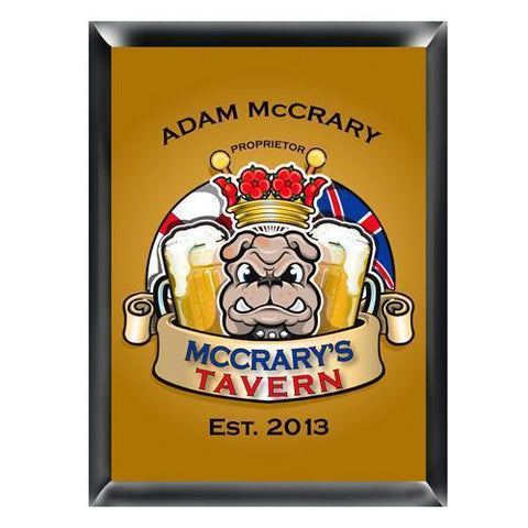 Personalized Traditional Pub Sign - Bulldog